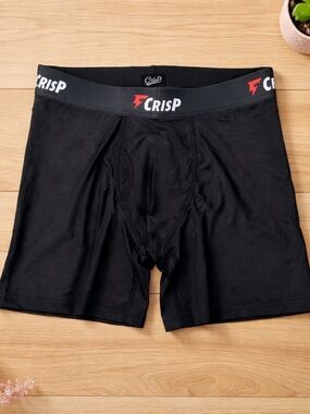 NWT CRISP Men’s Navy Boxer Briefs Yellow Waistband - Size 2XL